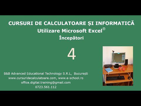 Cursuri de calculatoare – Microsoft Excel 2016 – Incepatori – Cursul nr. 4 / 7