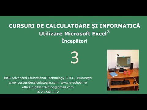 Cursuri de calculatoare – Microsoft Excel 2016 – Incepatori – Cursul nr. 3 / 7
