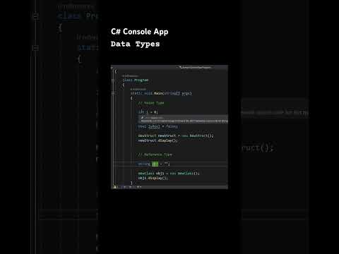 C# Console App – Data Types C# #shorts #C#