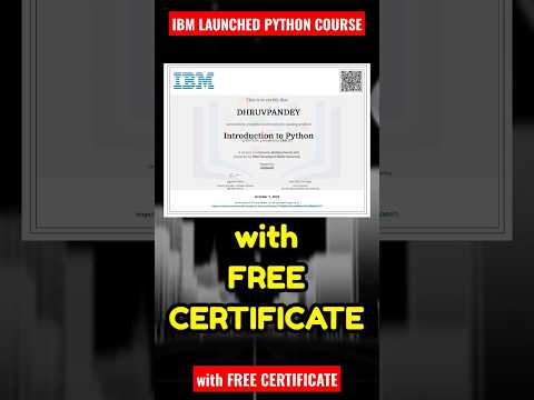IBM Launched FREE Python Course with FREE Certificate 🔥 #shorts #coding