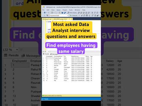 How to find all the employees having same salary #shorts #sql #coding #sqlqueries #dataanalytics
