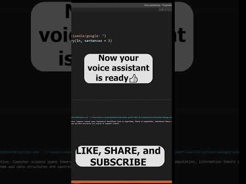 MAKE YOUR OWN VOICE ASSISTANT VERY SIMPLE BY USING PYTHON🐍