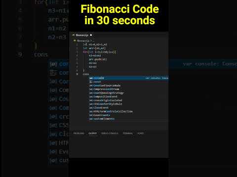 Fibonacci Series in 30 seconds #learnjavascript #codingchallenge #codingpractice  #codemasters