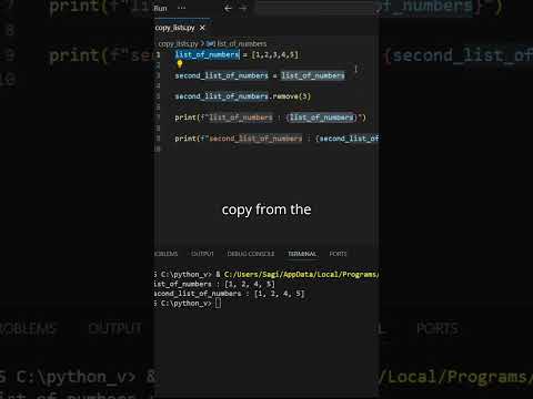 Copy lists in python! #shorts #coding #programming #python
