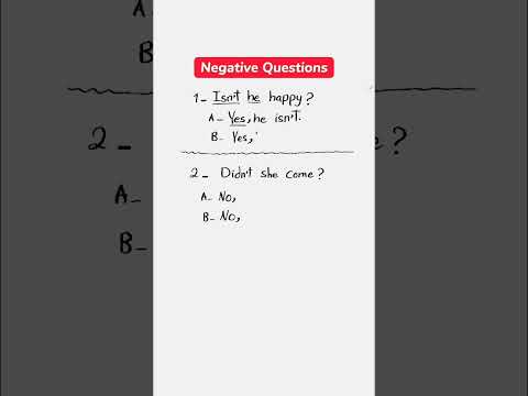 How to answer Negative QUESTIONS? #english #ielts #tutorial #grammar #shortvideo #shorts