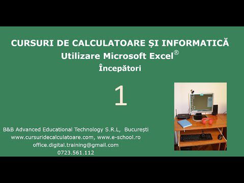 Cursuri de calculatoare – Microsoft Excel 2016 – Incepatori – Cursul nr. 1 / 7