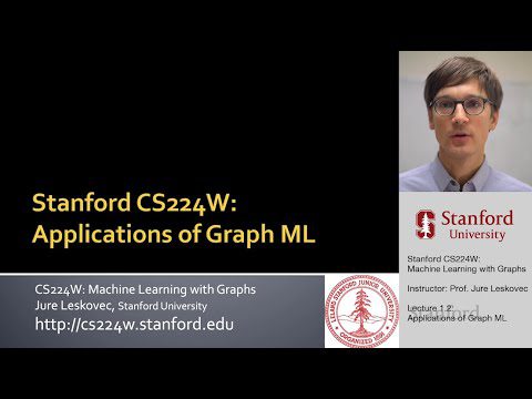 Stanford CS224W: Învățare automată cu grafice |  2021 |  Cursul 1.2 – Aplicații ale graficului ML