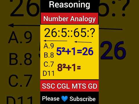 Number Analogy || Reasoning Classes || SSC MTS GD || #maths #shorts