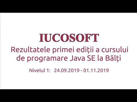 Curs de programare Java la Bălți (Nivelul 1 ,Ediția 1) – IUCOSOFT